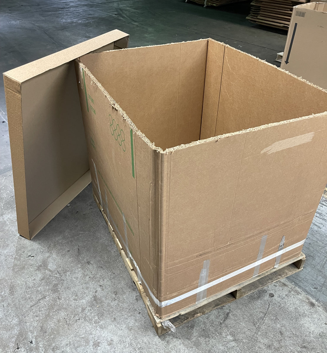 Used 48x40x41 HPT STYLE Four Wall Full Bottom Rectangular Gaylord Box