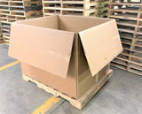 Used 48x40x34 HPT STYLE Triple Wall Full Bottom Rectangular Gaylord Box , Shipping Box, Pallet box