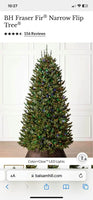 10’ Tall Balsam Hill Christmas Tree Fraser Fir Narrow with LED Clear and colored lights