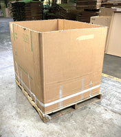 Used 48x40x41 HPT STYLE Four Wall Full Bottom Rectangular Gaylord Box With Cover , Shipping Box, Pallet box