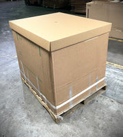 Used 48x40x41 HPT STYLE Four Wall Full Bottom Rectangular Gaylord Box With Cover , Shipping Box, Pallet box