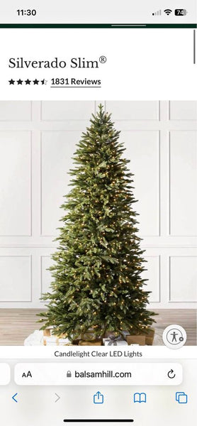 7’ Balsam Hill Christmas Tree Silverado Slim