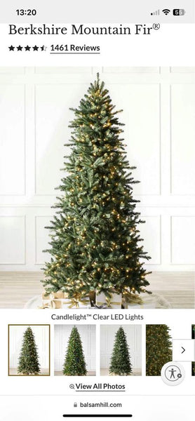 7.5 Balsam Hill Christmas Tree Berkshire Mountain Fir with Candlelight led
