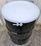 Used 55 Gallons Steel Drum / Steel Barrel with Cover with Bolt or Lever  Ring