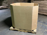 Used 48x40x37 Triple Wall Full Bottom Octagon Gaylord Box , Shipping Box, Pallet box